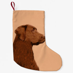 Malerei mit Labrador Retriever (Schokolade) - Hund Kleiner Weihnachtsstrumpf