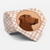Malerei mit Labrador Retriever (Schokolade) - Hund Krawatte (Gerollt)