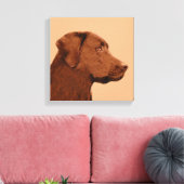 Malerei mit Labrador Retriever (Schokolade) - Hund Leinwanddruck (Insitu (Wohnzimmer))