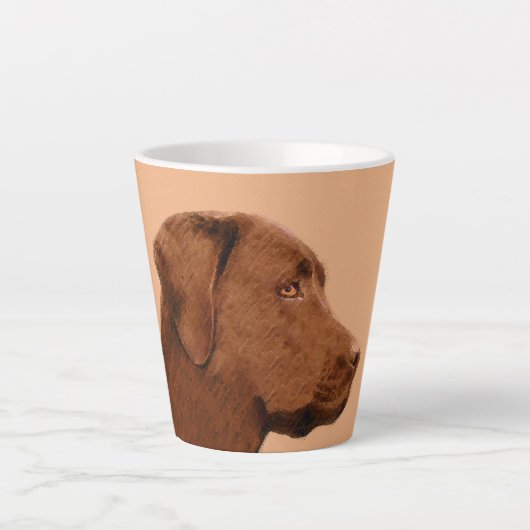 Malerei mit Labrador Retriever (Schokolade) - Hund Milchtasse (Vorderseite)