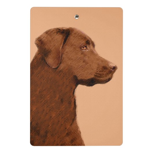 Malerei mit Labrador Retriever (Schokolade) - Hund Mini Klemmbrett (Rückseite)