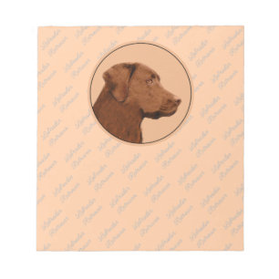 Malerei mit Labrador Retriever (Schokolade) - Hund Notizblock