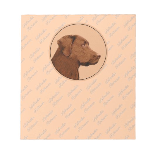 Malerei mit Labrador Retriever (Schokolade) - Hund Notizblock (Vorderseite)
