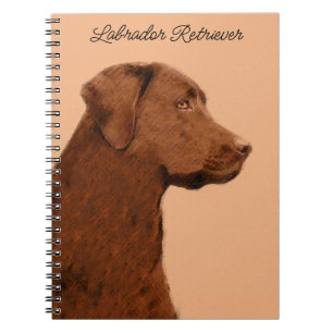 Malerei mit Labrador Retriever (Schokolade) - Hund Notizblock