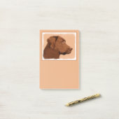 Malerei mit Labrador Retriever (Schokolade) - Hund Post-it Klebezettel (Auf Schreibtisch)