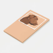 Malerei mit Labrador Retriever (Schokolade) - Hund Post-it Klebezettel (angewinkelt)