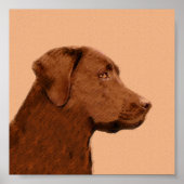 Malerei mit Labrador Retriever (Schokolade) - Hund Poster (Vorne)