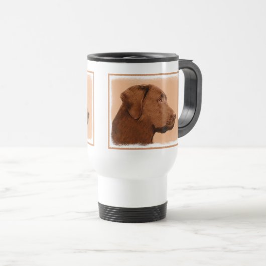 Malerei mit Labrador Retriever (Schokolade) - Hund Reisebecher (VorderseiteRechts)