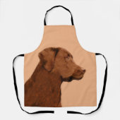 Malerei mit Labrador Retriever (Schokolade) - Hund Schürze (Vorderseite)