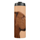 Malerei mit Labrador Retriever (Schokolade) - Hund Thermosbecher (Vorderseite)