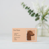 Malerei mit Labrador Retriever (Schokolade) - Hund Visitenkarte (Stehend Vorderseite)
