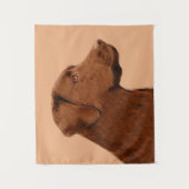 Malerei mit Labrador Retriever (Schokolade) - Hund Wandteppich (Vorderseite)