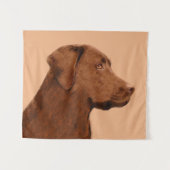 Malerei mit Labrador Retriever (Schokolade) - Hund Wandteppich (Vorderseite (Horizontal))