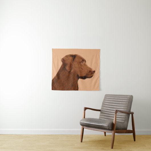 Malerei mit Labrador Retriever (Schokolade) - Hund Wandteppich (Beispiel (Horizontal))