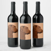 Malerei mit Labrador Retriever (Schokolade) - Hund Weinetikett (Flaschen)