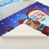 Malerei mit Lächeln Rudolf und Weihnachtsmann Sherpadecke (3/4)