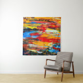 Malerei mit Messer aus Paletten, Paris, Rot, Weiß Wandteppich (Beispiel)