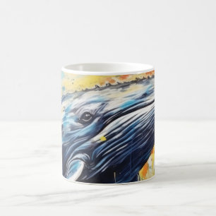 Malerei mit modernen Whalen Kaffeetasse