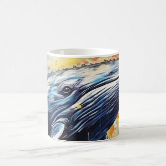 Malerei mit modernen Whalen Kaffeetasse (Mittel)