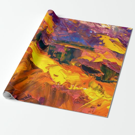 Malerei mit Palettenmesser, Leinwand, Abs. Geschenkpapier (Ungerollt)