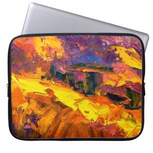 Malerei mit Palettenmesser, Leinwand, Abs. Laptopschutzhülle