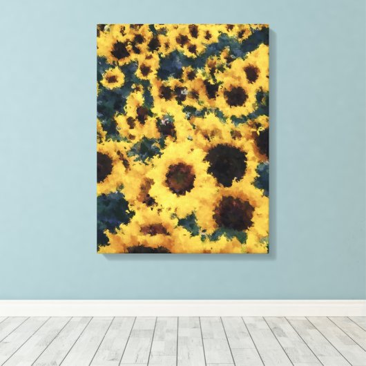 Malerei mit Sonnenblumen - Leinwand (Insitu (Holzboden))