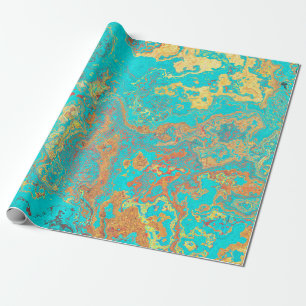 Malerei mit trockenen Pinseln aus Marmor, Gold. Ab Geschenkpapier