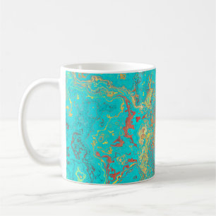 Malerei mit trockenen Pinseln aus Marmor, Gold. Ab Kaffeetasse