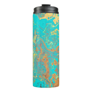 Malerei mit trockenen Pinseln aus Marmor, Gold. Ab Thermosbecher