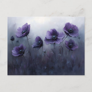Malerei mit violetten gotischen Blumen Postkarte