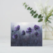 Malerei mit violetten gotischen Blumen Postkarte (Stehend Vorderseite)