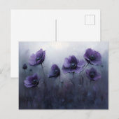 Malerei mit violetten gotischen Blumen Postkarte (Vorne/Hinten)