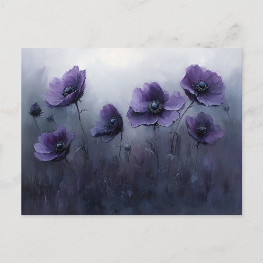 Malerei mit violetten gotischen Blumen Postkarte (Vorderseite)