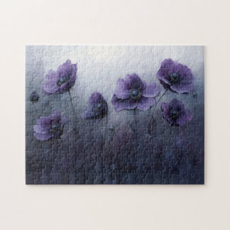 Malerei mit violetten gotischen Blumen Puzzle