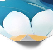 Malerei mit weißen Blume Poster (Ecke)