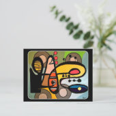 Malerei "Mitte des Jahrhunderts Moderne Abstrakte Postkarte (Stehend Vorderseite)