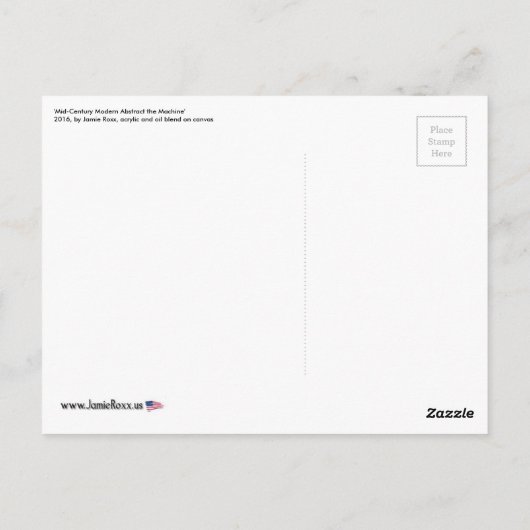 Malerei "Mitte des Jahrhunderts Moderne Abstrakte  Postkarte (Rückseite)