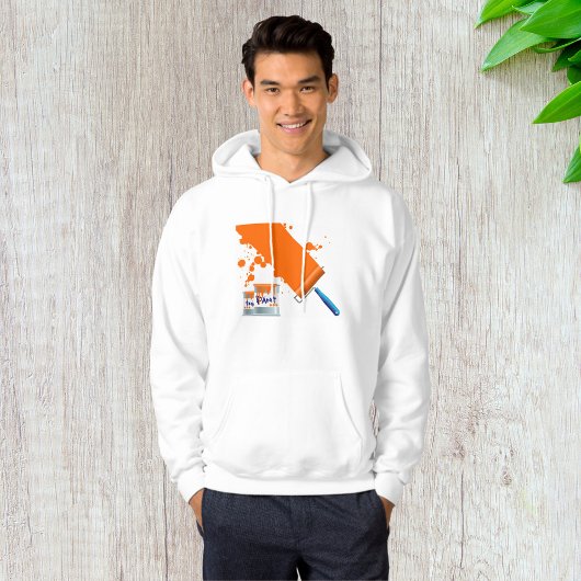 Malerei Orange Paint Mens Hoodie