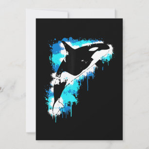Malerei   Orca Whale Wasserfarben Malerei Artful Feiertagskarte