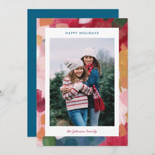 Malerei-Palette Abstraktes Ferienmotiv Feiertagskarte (Vorne/Hinten)