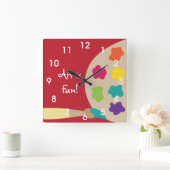 Malerei Palette Wand Uhr - Rot (Zuhause)
