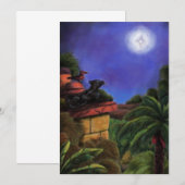 Malerei Panther Vogel Dschungel Tempel Weihnachtss Einladung (Vorne/Hinten)