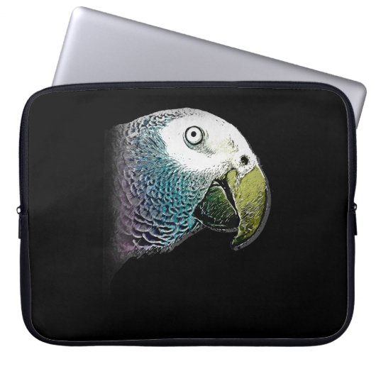 Malerei | Papageienkopfmalerei Laptopschutzhülle (Vorderseite)