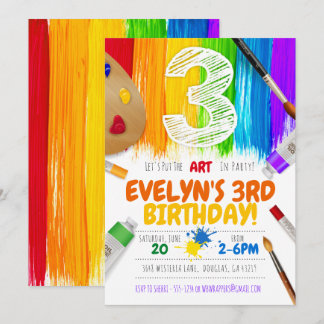 Malerei Party Einladung, Art Birthday Party Einladung