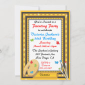 Malerei Party Foto Einladung mit Extravaganten Rah (Rückseite)