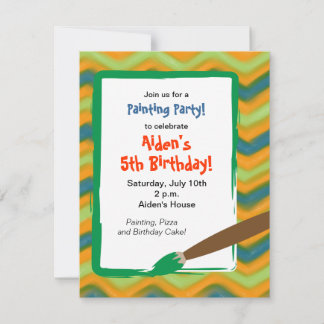 Malerei-Party für den Geburtstag des Jungen Einladung