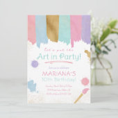 Malerei Party Kunsthandwerk Geburtstag Einladung (Stehend Vorderseite)