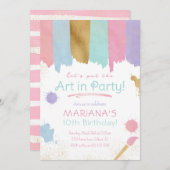 Malerei Party Kunsthandwerk Geburtstag Einladung (Vorne/Hinten)