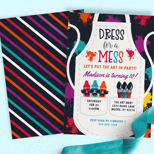 Malerei Party Kunsthandwerk Kindergeburtstag Einladung