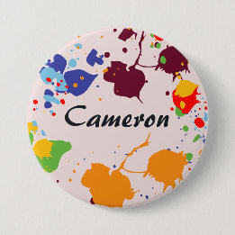 Malerei Party Name Farbenfrohe Splashes Button